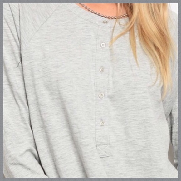 NEW! HENLEY GREY LONG SLEEVE SMALL MEDIUM, LARGE - Picture 3 of 3